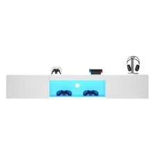 Modern Luxury Style TV Cabinet / Versatile Design TV Cabinet / Space-Saving / With LED Lighting / Easy Installation / Load Capacity: 30 Kg / Suitable For Bedroom, Workspace / 160*31*22cm White - White - View 9