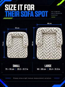 1 chiếc giường sofa thú cưng bằng lông nhung, họa tiết hình học đen trắng kèm gối tựa nâng cao, thảm sofa cho chó, tấm bảo vệ nội thất chống trầy xước, đế chống trượt, phù hợp cho mèo và chó nghỉ ngơi, ngủ và sử dụng trong phòng khách - Nhiều màu - Xem 5