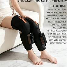 Wireless Knee And Calf Massager With Heat Therapy And Air Compression, 3 Modes, Adjustable Timer, Rechargeable - Black - View 2