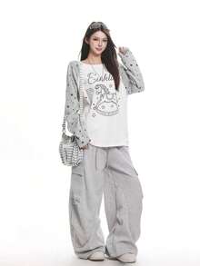 Women's Drawstring Waist Casual Versatile Daily Wear Cargo Pants - Multicolor - View 8