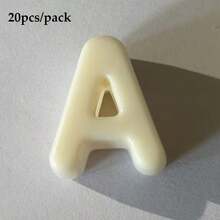 20顆米色壓克力大孔字母珠 A-Z，DIY手工配件，可用於製作鑰匙圈與手機配件，適合創意手工藝 - 米色 - 查看 21