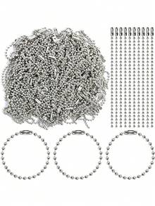 Silver Ball Chain With Connector Clasp 100Pcs - Silver - View 1