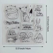 Clear Silicone Stamp, Christmas Themed Transparent Stamp For DIY Scrapbooking, Card Making, Journal Decoration, Christmas Tree Snowflake Cat Gift Gnome Pattern - SD-4 - View 21