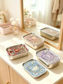 Creative Vintage-Style Metal Storage Box Featuring An Angel Motif; Suitable For Use As A Jewelry Box, Trinket Container, Or Desktop Organizer For Bedroom Vanities. Portable For Travel And Business Trips, And Ideal For Daily Use Or As A Holiday Gift. - Multicolor - View 6