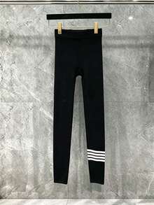 Women's Vertical Striped Leggings, Autumn Pure Cotton Slim Fit Tight Thin Cropped Pants, Slimming Elastic Pants - Multicolor - View 13