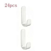 3/6/12/24pcs Wall Mounted Adhesive Hooks, Compact Space-Saving Design, Strong Adhesion Resistant To Falling Off, Damage-Free Installation Without Glue Residue - Multicolor - View 9