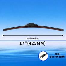 1 buah Bilah Wiper Kaca Depan Mobil, Wiper Tulang Lunak Dua Lapis, Pilihan 14-26 Inci, Wiper Kaca Depan, Pas Fleksibel, Pembersihan Kaca Cepat Saat Cuaca Hujan - hitam - View 7