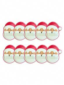 2/4/6/8/10 Pcs Christmas Santa Claus Shaped Marshmallow Makeup Puff, Soft Elastic Cosmetic Sponge Puff, Latex‑Free Beauty Sponge For Foundation, Powder & Blush, Holiday Gift For Makeup Lovers - Red - View 4
