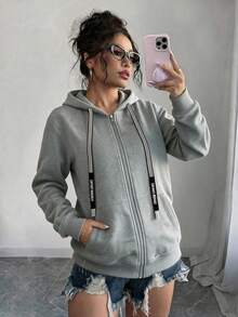 Plus Size Sweatshirts & Hoodies - Light Grey - View 3