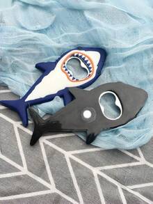 1pc Shark Shaped Bottle Opener, Cute Cartoon Design, Durable Metal Kitchen Tool, Easy To Open Bottles, No Power Needed, Suitable For Home And Office Use - Multicolor - View 4