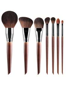 24/21/15/9/8/7/6/5/3pcs Faux Rosewood Handle Makeup Brush Set, Soft Fluffy Bristles, Neat Tips, Skin-Friendly And Non-Irritating, Moderate Powder Pickup With Minimal Fallout, Meets Full Face Makeup Needs - Redwood - View 12