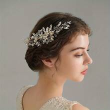 1pc Rhinestone Headpiece For Ball, Banquet, Bridal Wedding Hair Styling, Women And Girls Hair Accessory Hair Comb - Multicolor - View 12