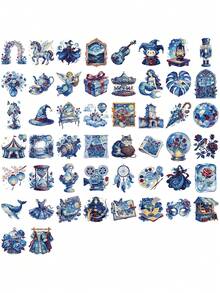 50pcs Van Gogh Impressions Cartoon Graffiti Stickers For Decorating Phone Cases, Diaries, Laptops, Water Bottles, Refrigerators, Waterproof Stickers - Multicolor - View 4
