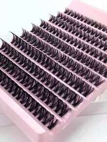 30D Voluminous Curly Soft Natural Look Synthetic False Eyelashes, 8-16mm Mixed Length, 0.07mm Curl/Diameter, 10 Rows, Fluffy 3D Effect Lashes, Suitable For Eyelash Extensions - View 2