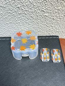 Set 3 Potong Pelindung Kabel Data dan Pengisi Daya Motif Daun Maple Bergelombang, Kompatibel dengan Pengisi Daya Apple Standar Inggris 20W, Penutup Transparan Anti Pecah, Melindungi Ponsel, Pengisi Daya 3 Pin, Pelindung Kabel - MultiWarna - View 3