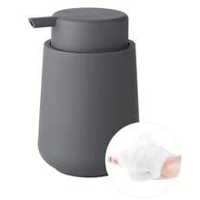 11 盎司哑光黑色泡沫皂液器 - 现代简约风格，适用于浴室和厨房台面，可再填充家居浴室装饰秋季装饰返校 - 黑色 - 查看 12