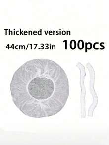 100/50pcs Disposable Shower Caps, Plastic Transparent Large Size Extra Long Elastic Waterproof Bath Caps, Portable Travel Hair Accessories For Women - White - View 9