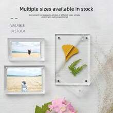 1PC Acrylic Photo Frame, Strong Magnetic Photo Office Business Card Holder, Double-Sided Protective Film On Acrylic Plate, Please Peel Off Protective Film Before Use - A - View 5