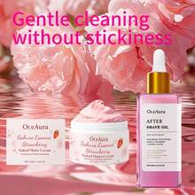 Strawberry Cherry Blossom Scrub + Strawberry After Shave Moisturizing Oil Set, Cleanses & Moisturizes Skin, Subtle Fruity Floral Scent, Gentle & Non-Irritating - Serum - View 5