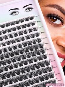 D-Curl Lash Clusters, Single Fluffy Lashes, 12 Rows Mixed Length 10-16mm Lash Extensions, Soft Natural Voluminous False Lashes, DIY Lash Extension At Home, Lash Clusters, Single Lashes - D - View 6