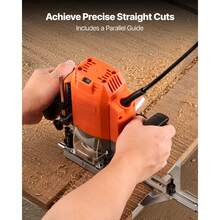 Router, 1200 W, Variable Speed, Router Machine, Edge Router With Plunge Base, Dust Extraction & Parallel Guide, For Wood & Edge Processing, DIY Projects, Corded - With Diving Base - View 4
