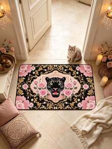 1 buah Keset Motif Mawar & Kepala Harimau, Hadiah Natal, Keset, Karpet Kecil, Keset Selamat Datang, Karpet, Alas Lantai, Keset Luar Ruangan, Karpet Dapur, Dekorasi Rumah, Keset Pintu Depan, Karpet Area, Alas Luar Ruangan - MultiWarna - View 4