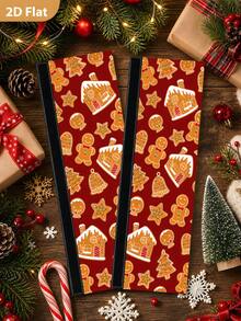 1/2Pcs Christmas Refrigerator Handle Covers, Gingerbread Man, Christmas Tree, Bell Pattern, With Hook & Loop Fastener, Suitable For Refrigerator, Oven, Microwave, Dishwasher, Christmas Holiday Kitchen Decoration - View 5