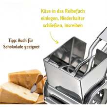 Rotary Cheese Grater Stainless Steel Handheld Kitchen Tool - Multi-Functional Durable Easy To Clean, Versatile Vegetable And Cheese Shredder Suitable For Home Cooking - Silver - View 11