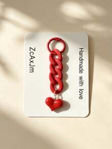 1pc Acrylic Colorful Chain Keychain, Also Suitable For Wallet, Handbag And Other Bag Decoration Pendant, Exquisite Heart-Shaped Decorative Accessory - Multicolor - View 9