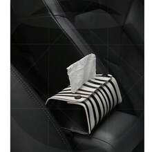 Universal Striped Decorative Tissue Box, Creative Floral Design Desktop Tissue Storage Box, Cute Desktop Ornament, Suitable For Car Interior, Living Room, Bedroom Home Storage And Decoration Accessory - Tissue Box - View 2
