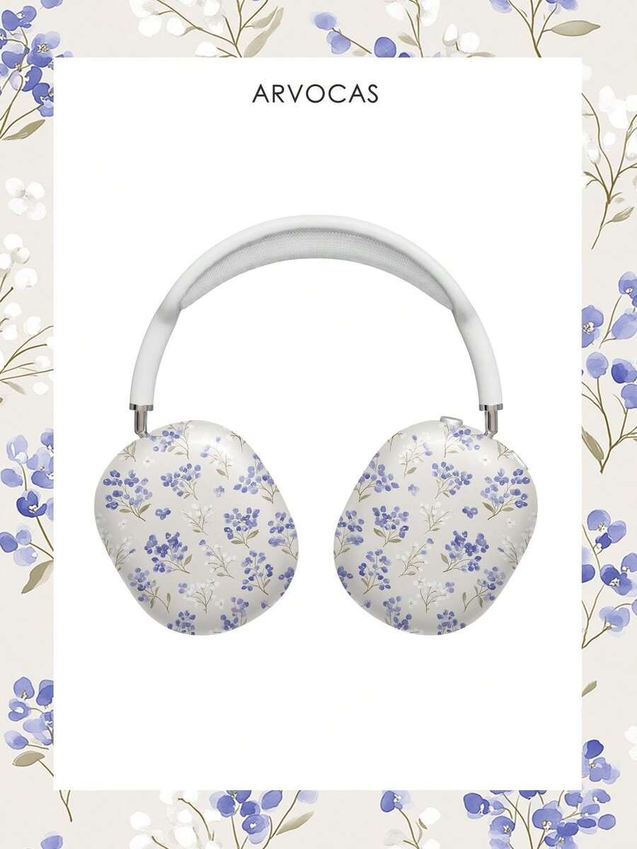Floral Pattern PBT Glossy Hard Shell Headphone Case, Over-Ear Headphone Cover With Full Body Protection, Shockproof Scratch-Resistant, Easy Install & Remove, Headband & Earphone Carry Case Gift For Daily Use Compatible With Over-Ear Headphones / Noise-Canceling Headphones - Multicolor - View 1