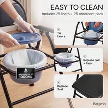Folding Steel Commode Chair Portable Toilet With Safety Lock And 9 Litre Pail - 26DXY-wIN-uK-sJ-mTY - View 11