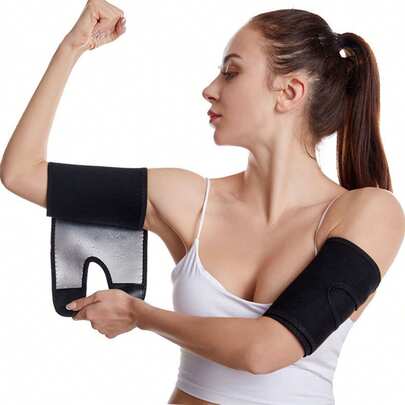 ARUNOW 1 par de brazaletes de unicolor con revestimiento de sauna plateado, accesorio de gimnasio