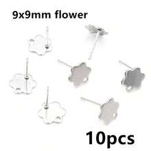 10pcs Stainless Steel Geometric Star Moon Earring Stud Earring Posts Connector For DIY Earring Jewelry Making Supplies - Earring Studs - View 21