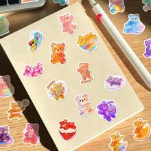 50pcs Cute Soft Candy Bear Stickers, Aesthetic Style Vinyl Stickers Suitable For Water Bottles, Laptop Phone Cases Skateboard Guitar, Sweet Bear Sticker Pack Suitable For Teenagers Adults DIY Scrapbook Journal Computer Decoration, Waterproof Sticker Set Suitable For Personalized Water Cup Notebook Bicycle - Multicolor - View 7