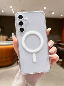 Compatible With Samsung Galaxy A56 A36 A26 A16 S25FE A17 Phone Case, Strong Magnetic Adsorption Ultra-Thin Anti-Drop Protective Shell, S25 Ultra S24 Ultra S26 Ultra Transparent Hard Back Cover - Clear - View 3