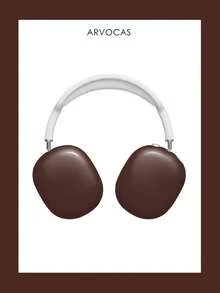 Solid Brown Headphone Case, PBT Hard Shell Glossy Surface Over-Ear Headphone Cover, Full-Body Protection Anti-Scratch Anti-Drop Easy Install, Earphone Carry Case, Headband & Ear Cups Case, Gift Compatible With Over-Ear / Noise-Canceling Headphones - White - View 2
