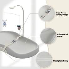 UBRAVOO Baby Changing Pad With Toy Bar – Waterproof, Easy-To-Clean Foam Pad; Non-Slip Changing Pad For Newborns (Suitable For Dresser Tops) - Grey - View 3