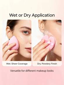 5pcs Makeup Sponge Set, Water Drop Puff, Heart Shaped Puff, Foundation Concealer Powder Dry & Wet Dual Use Makeup Puff - Pink - View 5