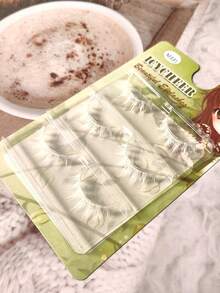 7 Pairs Of Half False Eyelashes, Clear Lash Band, Cat Eye Shape, Long And Natural, Faux Mink Material, Fluffy And Soft, Creates A Natural Look, Suitable For Christmas Makeup, Christmas Gift - White - View 4