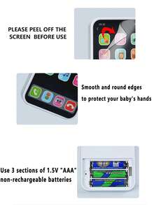 1pc Kids Smart Phone Toy, Music Educational Learning Phone Model With Sound, Light & Stories, Children Christmas Halloween Gift - White - View 11