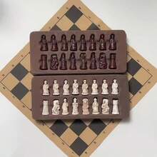 1 Set New Style Small International Chess, 3D Creative Character Shaped Chess Pieces, Small 28cm/11inch Chess Board Entertainment Game, Suitable For Various Holiday Gifts - Multicolor - View 10