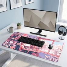 Cartoon Pink Girl Study Room Pattern Gaming Mouse Pad, Non-Slip Rubber Desk Mat, Smooth Sliding Surface, Suitable For Computer Laptop Office Home, Cute Abstract Art Decor, Back To School Supplies - A - View 6