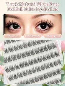 Lina New Glue-Free False Eyelashes, No Glue Needed 3-Step Slouchy Eyelashes, Single Cluster Segmented Lash Extensions, Versatile For Daily Commute, Dating And Party, Reusable Lash Extension Clusters Set - C - View 7