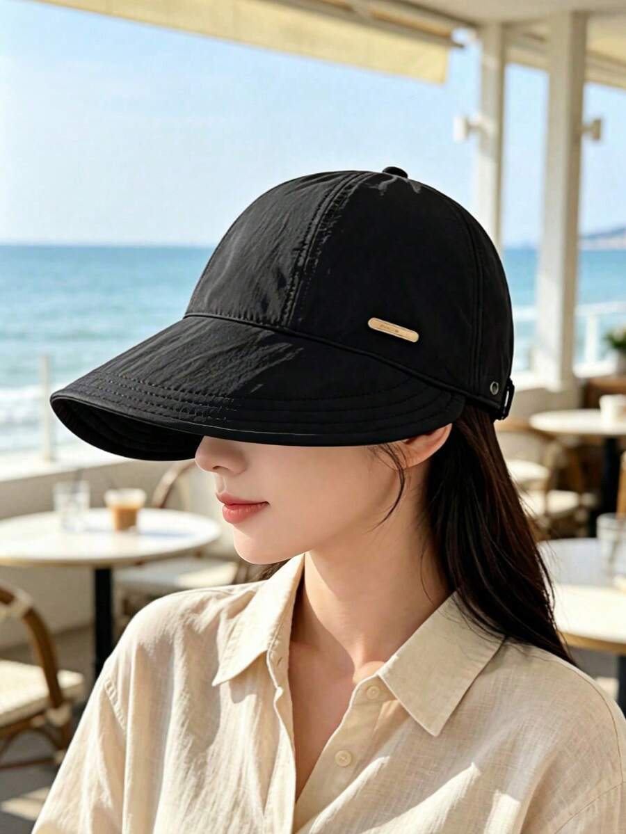 Unisex Breathable Ponytail Opening Sun Protection Baseball Cap With Large Brim, Mask Holder, Adjustable, Versatile Baseball Cap For Daily Outdoor Travel, 1pc, Holiday Gift Sun Hat
