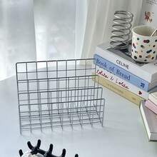 1 buah Rak Buku Logam Perak Modern, Rak Buku 3 Tingkat Gaya Nordik dengan Keranjang Penyimpanan, Tempat Majalah & Koran, Kotak Penyimpanan Hemat Ruang Gaya Laci untuk Meja Rumah & Kantor, 10 Kompartemen, Dekorasi Rumah & Kantor Musim Gugur, Perlengkapan Penting untuk Asrama - beraneka warna - View 2