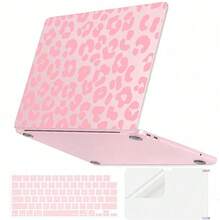 Pink Matte Leopard For MacBook Neo Case 13-Inch 2026 A3404 A18 Pro Chip, A3404 2026 Neo 13-Inch, Stylish Digital Accessory For Office Workers Back To School Season - View 1