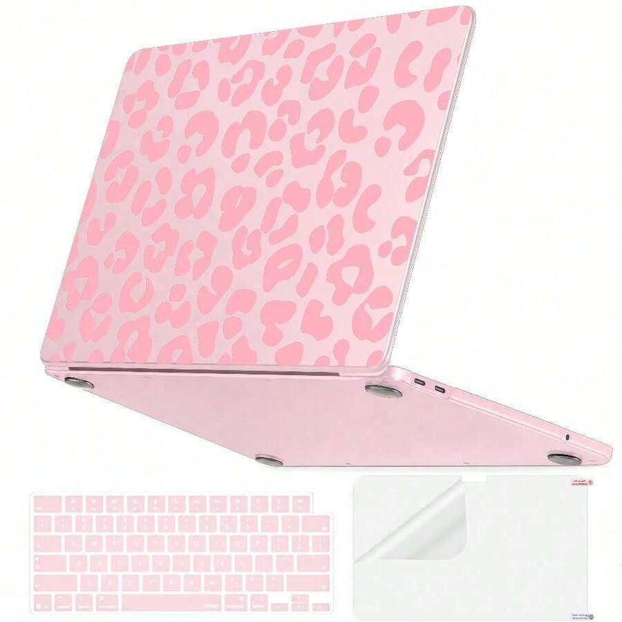 Pink Matte Leopard For MacBook Neo Case 13-Inch 2026 A3404 A18 Pro Chip, A3404 2026 Neo 13-Inch, Stylish Digital Accessory For Office Workers Back To School Season - View 1