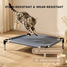 Single Layer/Double Layer Optional Cat Bed, Detachable Pet Bed, Stainless Steel Material Small Pet Cot - Light Grey - View 6