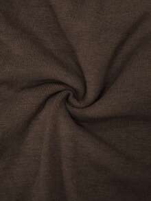 Casual Versatile Cross Neck Lace Women's Top, Autumn/Winter New Style, Daily Wear - Mocha Brown - View 10